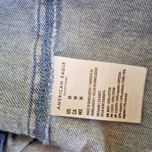AMERICAN EAGLE CHAMBRAY DENIM JACKET TOP SZ M - Picture 7 of 7